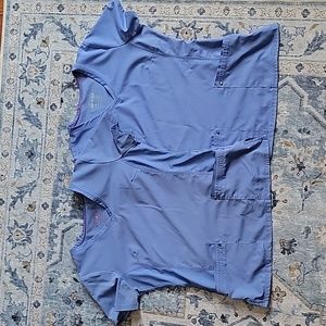 Lot of 2 Healing Hands Purple Label Yoga Scrub Tops